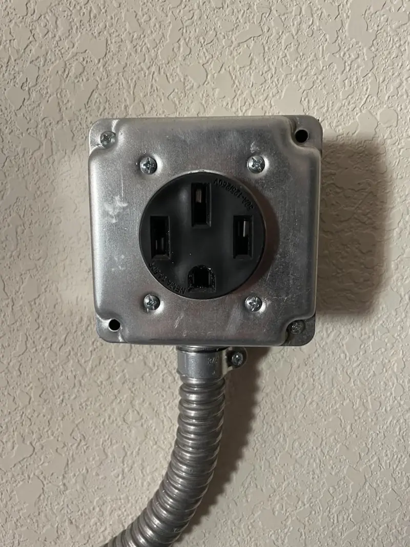 NEMA 14-50 outlet installed for Smart Home Electrical in Suncrest